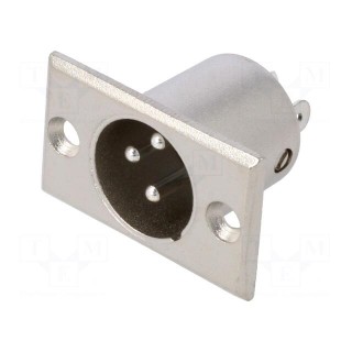 Socket | XLR | male | PIN: 3 | for panel mounting,screw | soldering