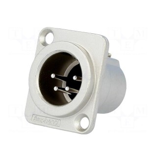 Socket | XLR | male | PIN: 4 | straight | turned contacts | soldering