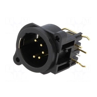 Socket | XLR | male | PIN: 5 | angled 90° | for panel mounting,screw