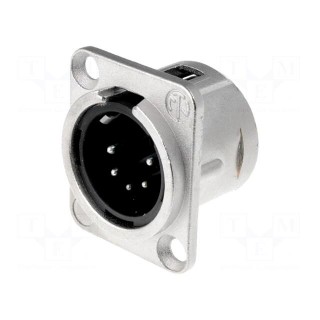 Socket | XLR | male | PIN: 5 | flange (2 holes),for panel mounting