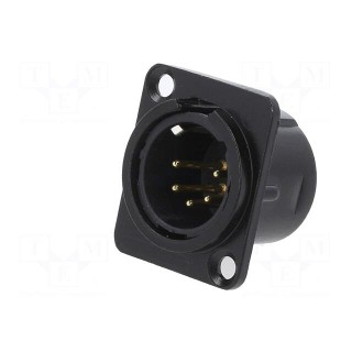 Socket | XLR | male | PIN: 5 | soldering | black | metal | XLR standard