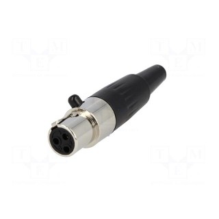 Plug | XLR mini | female | PIN: 3 | for cable | soldering | 5A | 0.5mm2