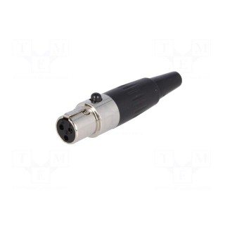 Plug | XLR mini | female | PIN: 3 | for cable | soldering | straight