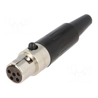 Plug | XLR mini | female | PIN: 5 | for cable | soldering | 4A | 0.5mm2