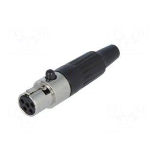 Plug | XLR mini | female | PIN: 5 | for cable | soldering | straight