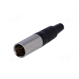 Plug | XLR mini | male | PIN: 3 | for cable | soldering | straight