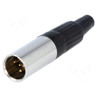 Plug | XLR mini | male | PIN: 4 | for cable | soldering | straight