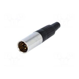 Plug | XLR mini | male | PIN: 4 | for cable | soldering | straight
