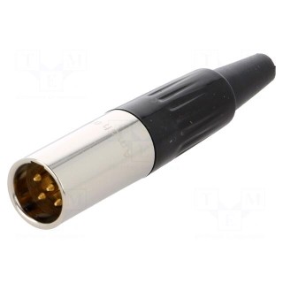 Plug | XLR mini | male | PIN: 5 | for cable | soldering | 4A | 0.5mm2 | 3.5mm