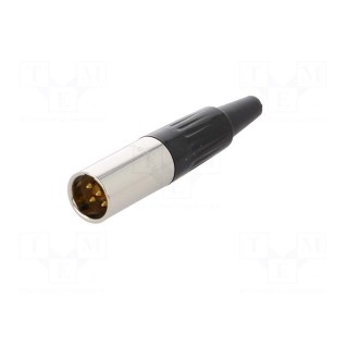Plug | XLR mini | male | PIN: 5 | for cable | soldering | 4A | 0.5mm2 | 3.5mm