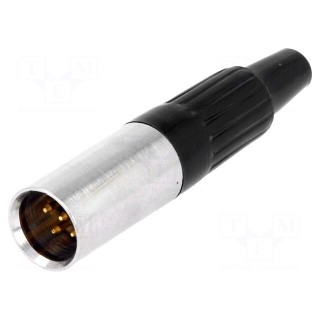 Plug | XLR mini | male | PIN: 5 | for cable | soldering | straight