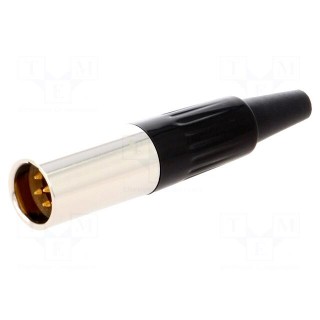 Plug | XLR mini | male | PIN: 6 | for cable | soldering | 1.2A | 0.38mm2