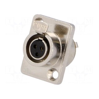 Socket | XLR mini | female | PIN: 3 | soldering | Cutout: Ø15mm