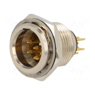 Socket | XLR mini | male | PIN: 6 | soldering | 1.2A | 0.38mm2
