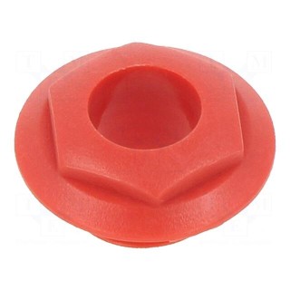 Nut with external thread | S4 series Jack sockets | red | S4