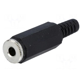 Plug | Jack 3,5mm | female | mono | straight | for cable | soldering