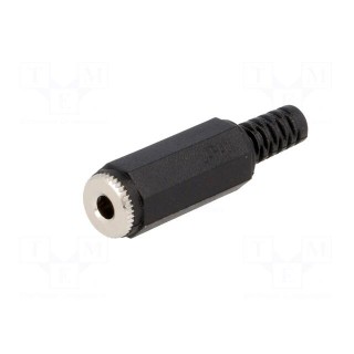Plug | Jack 3,5mm | female | stereo | ways: 3 | straight | for cable | 4mm
