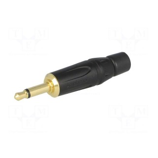 Plug | Jack 3,5mm | male | mono | straight | for cable | soldering | black