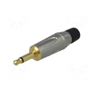 Plug | Jack 3,5mm | male | mono | ways: 2 | straight | for cable | silver
