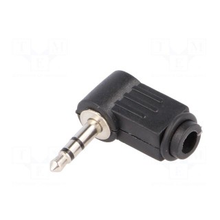Plug | Jack 3,5mm | male | stereo | angled 90° | for cable | soldering