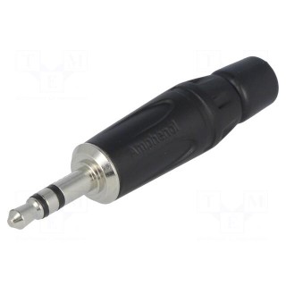 Plug | Jack 3,5mm | male | stereo | ways: 3 | straight | for cable | black