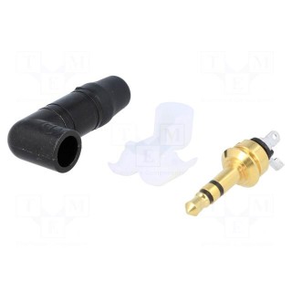 Plug | Jack 3,5mm | male | stereo,with strain relief | ways: 3 | 4.5mm