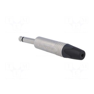 Plug | Jack 6,3mm | male | mono | ways: 2 | straight | for cable | silver