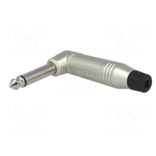 Plug | Jack 6,35mm | male | mono | angled 90° | for cable | soldering