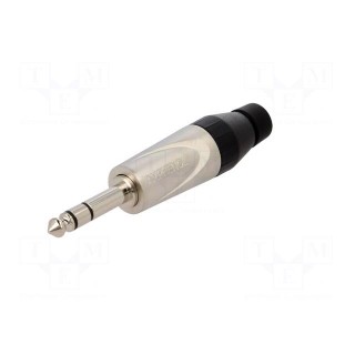 Plug | Jack 6,3mm | male | mono | ways: 2 | straight | for cable | black