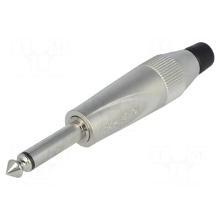 Plug | Jack 6,3mm | male | mono | ways: 2 | straight | for cable | grey