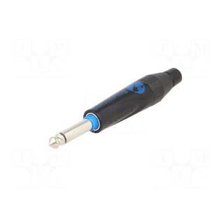Plug | Jack 6,35mm | male | mono | with on/off switch | straight | black
