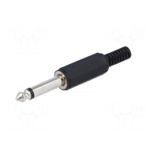 Plug | Jack 6,3mm | male | mono,with strain relief | ways: 2 | straight
