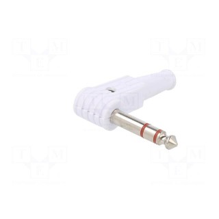 Plug | Jack 6,3mm | male | stereo | ways: 3 | angled 90° | for cable