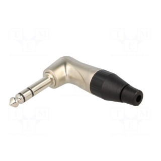 Plug | Jack 6,3mm | male | stereo | ways: 3 | angled 90° | for cable