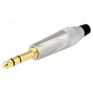 Plug | Jack 6,35mm | male | stereo | straight | for cable | soldering