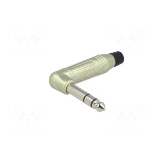 Plug | Jack 6,3mm | male | stereo | ways: 3 | straight | for cable | black