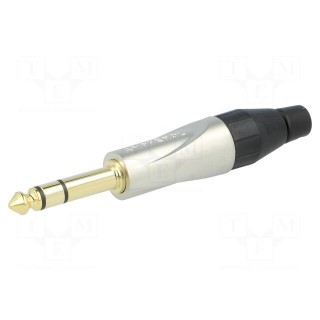 Plug | Jack 6,35mm | male | stereo | straight | for cable | soldering