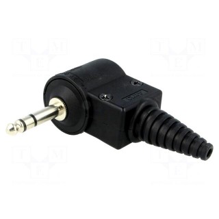 Plug | Jack 6,3mm | stereo | angled 90° | Series: Jumbo | 15mm