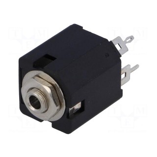 Socket | Jack 3,5mm | female | mono | with on/off switch | straight