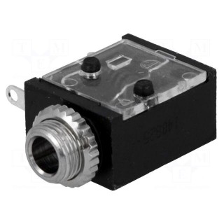 Socket | Jack 3,5mm | female | mono | with on/off switch | angled 90°