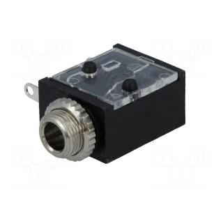 Socket | Jack 3,5mm | female | mono | with on/off switch | angled 90°