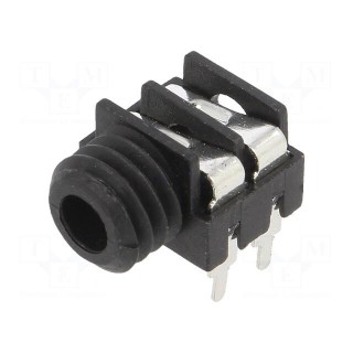 Socket | Jack 3,5mm | female | mono | ways: 2 | angled 90° | THT