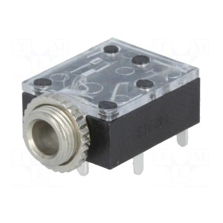 Socket | Jack 3,5mm | female | stereo | with on/off switch | THT