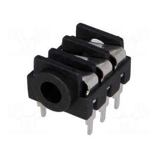Socket | Jack 3,5mm | female | stereo | with on/off switch | THT