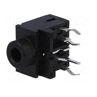 Socket | Jack 3,5mm | female | stereo | with on/off switch | soldering