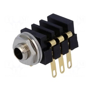 Socket | Jack 3,5mm x 18,6mm | female | stereo | with on/off switch