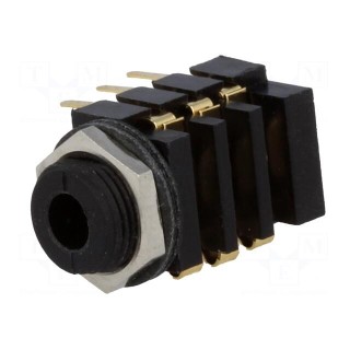 Socket | Jack 3,5mm x 18,6mm | female | stereo | with on/off switch