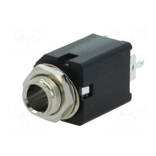 Socket | Jack 6,35mm | female | mono | straight | for panel mounting