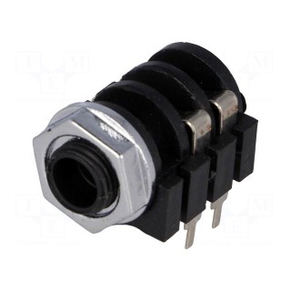 Socket | Jack 6,3mm | female | mono | high,with on/off switch | THT
