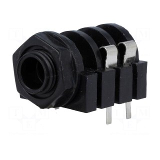 Socket | Jack 6,3mm | female | mono | with on/off switch | THT